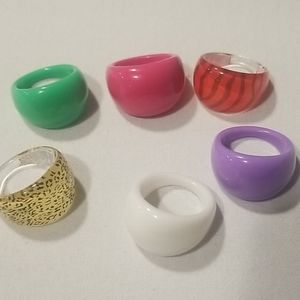 6 VIBRANTLY COLORED WOMEN'S HARD PLASTIC …